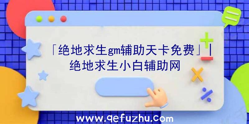 「绝地求生gm辅助天卡免费」|绝地求生小白辅助网